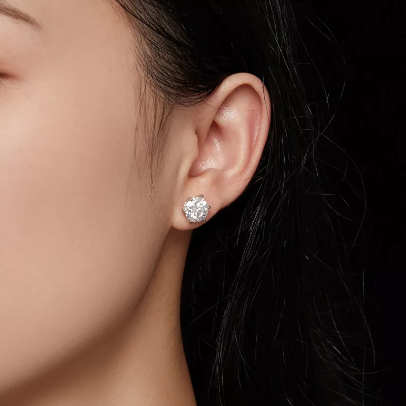 (resim) Pandora Stili 2 Karat Moissanite Küpe - MSE021-L - Görüntüle 7