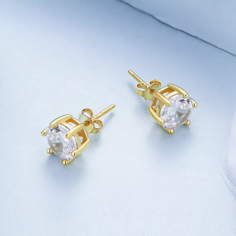 (resim) Pandora Stili Altın Kaplama Parlak Zirkon Küpe - BSE615-7B - Görüntüle 3