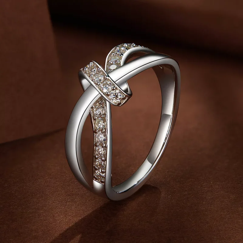 (resim) Pandora Stili Çapraz Sargılı Moissanite Yüzük - MSR031 - Görüntüle 2