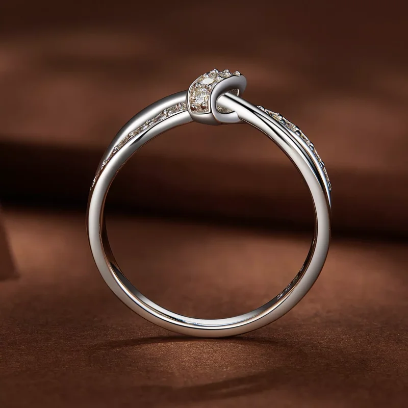 (resim) Pandora Stili Çapraz Sargılı Moissanite Yüzük - MSR031 - Görüntüle 4