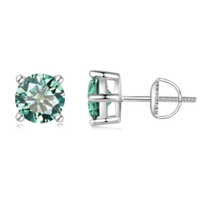 (resim) Pandora Stili Bir Karat Dört Pençe Moissanite Küpe - MSE003-CFL