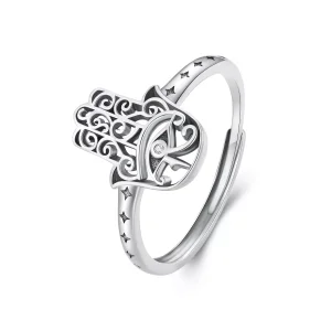 (resim) Pandora Stili Hand of Fatima Açık Yüzük - SCR938