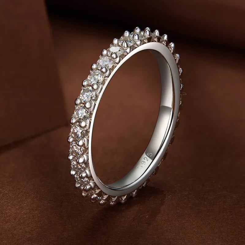 (resim) Pandora Stili İnce Moissanite Elmas Yüzük - MSR028 - Görüntüle 2