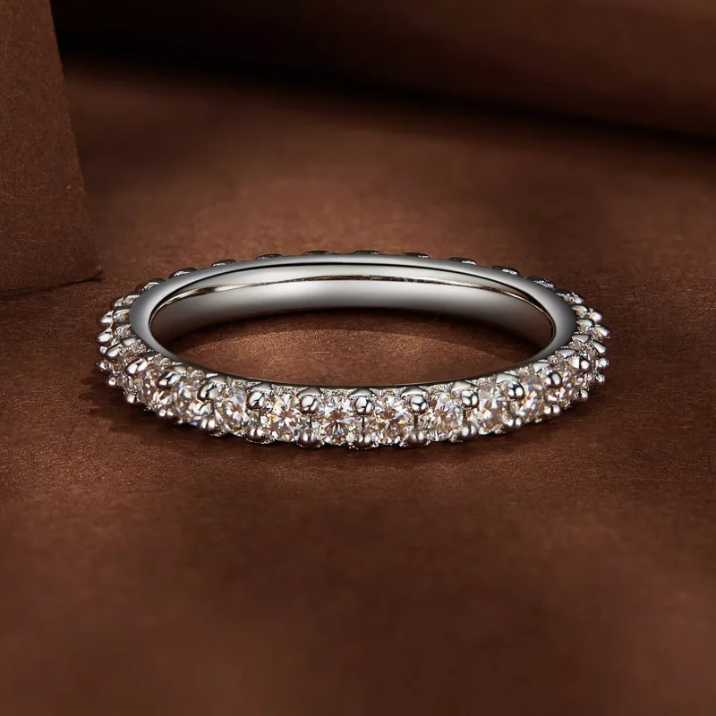 (resim) Pandora Stili İnce Moissanite Elmas Yüzük - MSR028 - Görüntüle 3