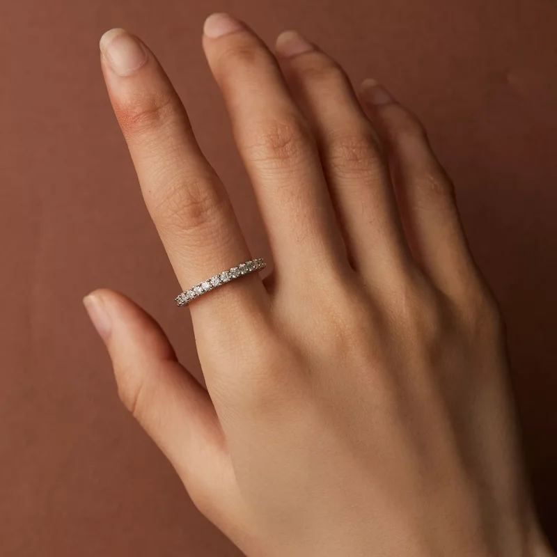 (resim) Pandora Stili İnce Moissanite Elmas Yüzük - MSR028 - Görüntüle 6