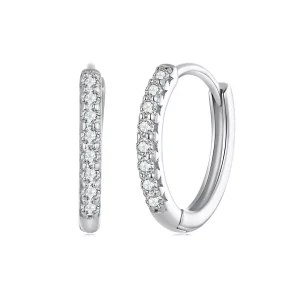 (resim) Pandora Stili İnce Moissanite Halka Küpeler - MSE022