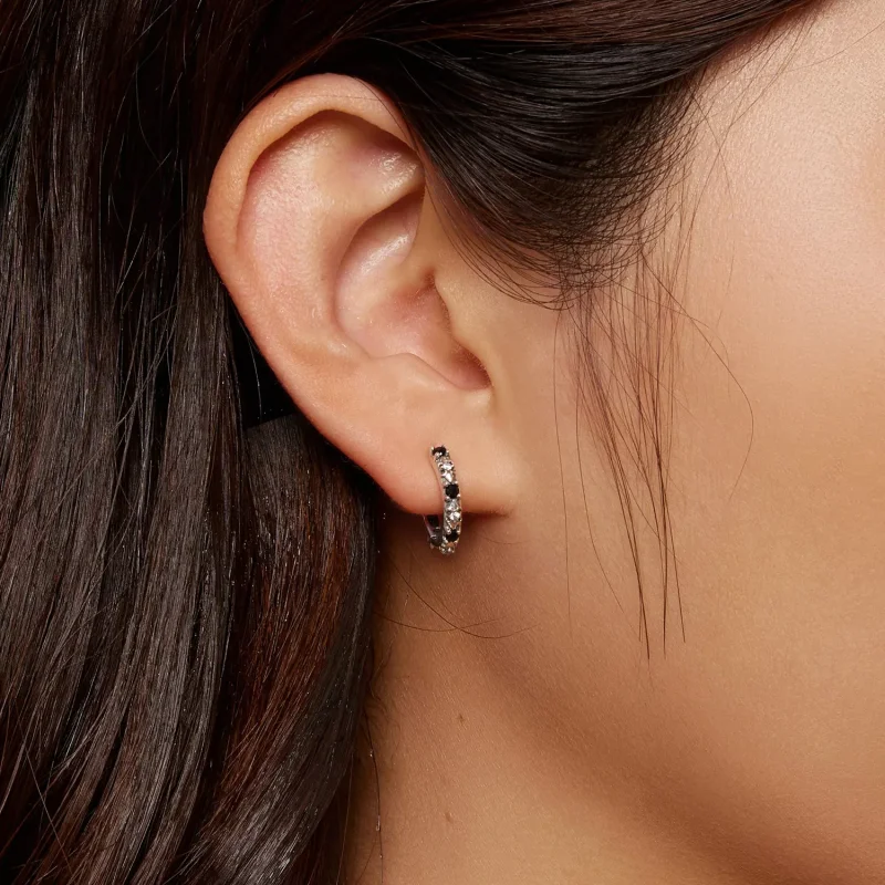 (resim) Pandora Stili Iris Hoop Küpe - SCE1605-BK - Görüntüle 6
