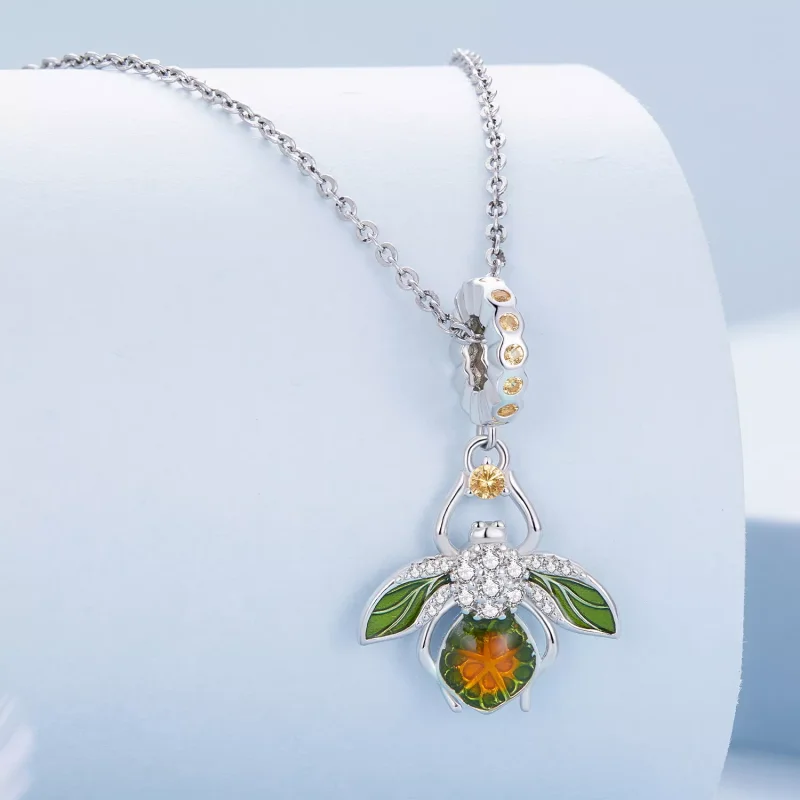 (resim) Pandora Stili Limon Arı Kolye Küpe - BSC882 - Görüntüle 2