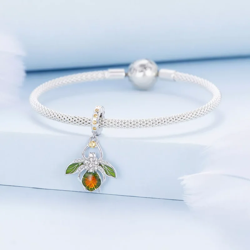 (resim) Pandora Stili Limon Arı Kolye Küpe - BSC882 - Görüntüle 3