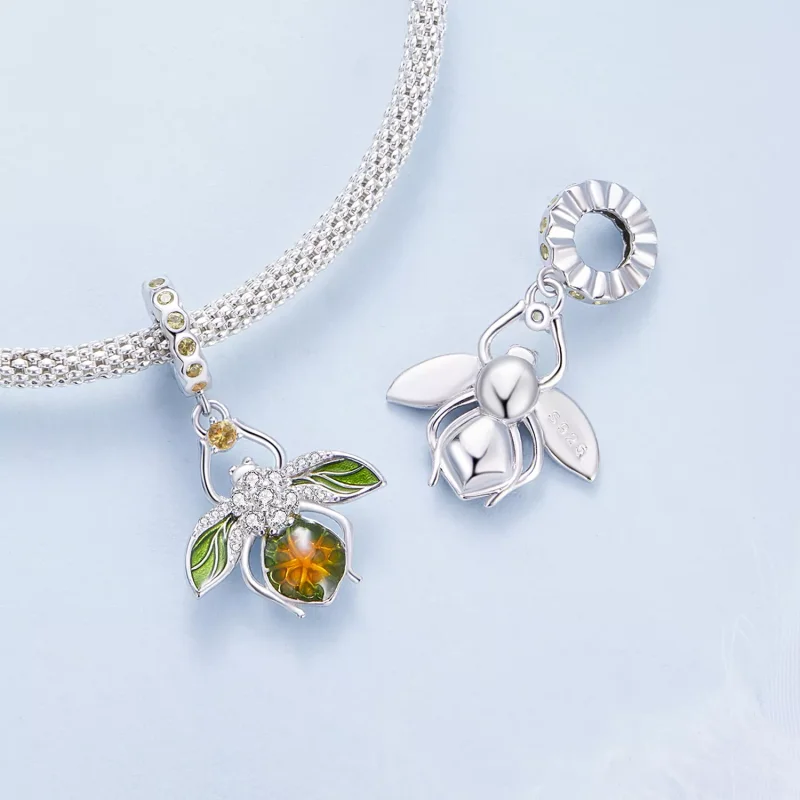 (resim) Pandora Stili Limon Arı Kolye Küpe - BSC882 - Görüntüle 4