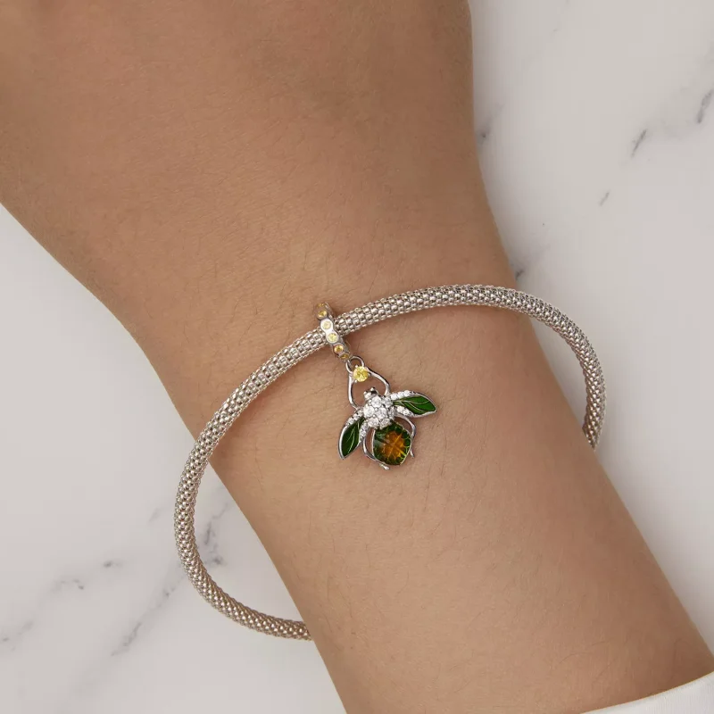 (resim) Pandora Stili Limon Arı Kolye Küpe - BSC882 - Görüntüle 6