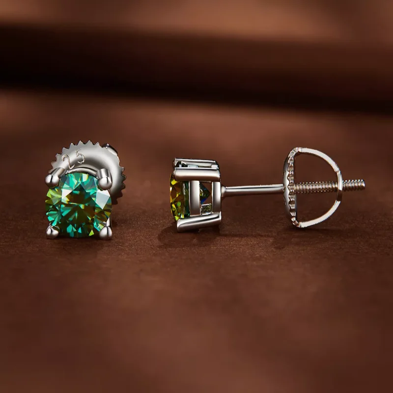 (resim) Pandora tarzı 0.5 Karat Dört Pençeli Moissanite Küpe - MSE003-CFS - Görüntüle 2