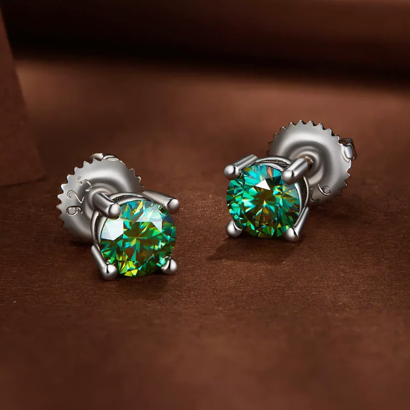 (resim) Pandora tarzı 0.5 Karat Dört Pençeli Moissanite Küpe - MSE003-CFS - Görüntüle 3