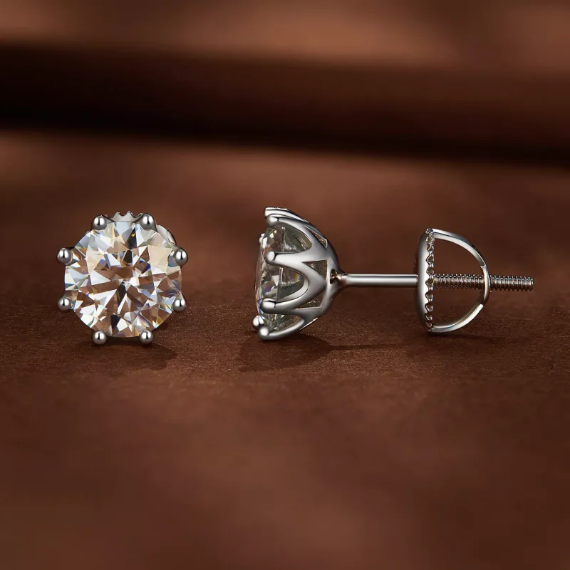 (resim) Pandora tarzı 1 Karat Moissanite Küpe - MSE019-L - Görüntüle 2