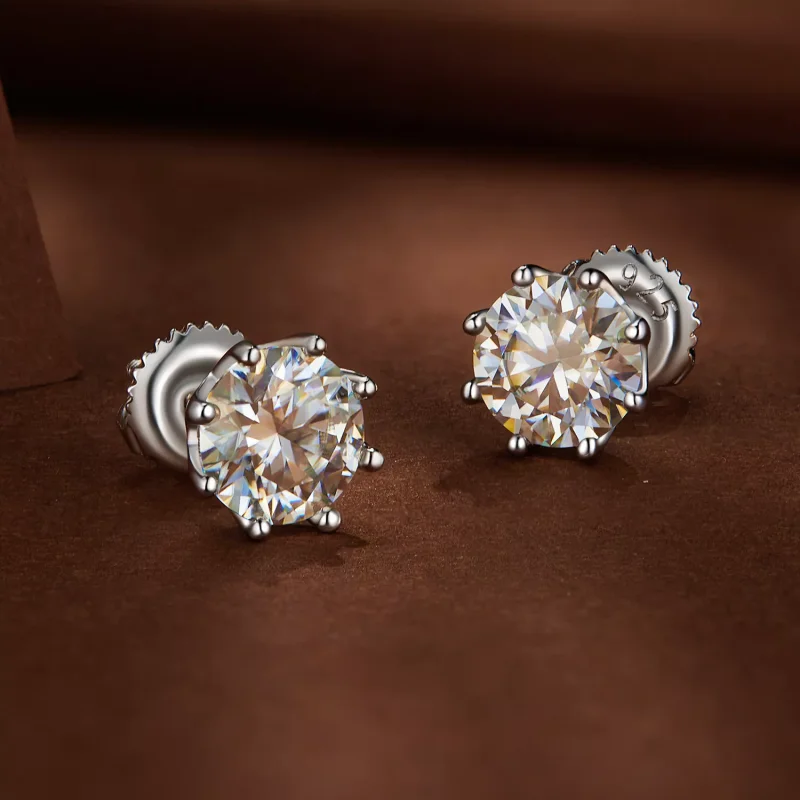 (resim) Pandora tarzı 1 Karat Moissanite Küpe - MSE019-L - Görüntüle 3