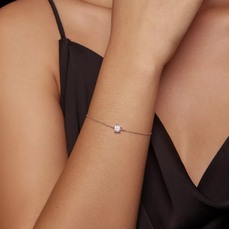 (resim) Pandora tarzı parıltılı Moissanite bilezik - MSB001 - Görüntüle 5