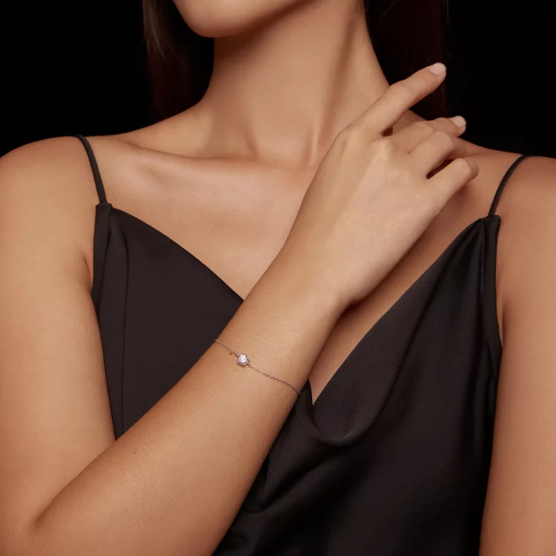(resim) Pandora tarzı parıltılı Moissanite bilezik - MSB001 - Görüntüle 6