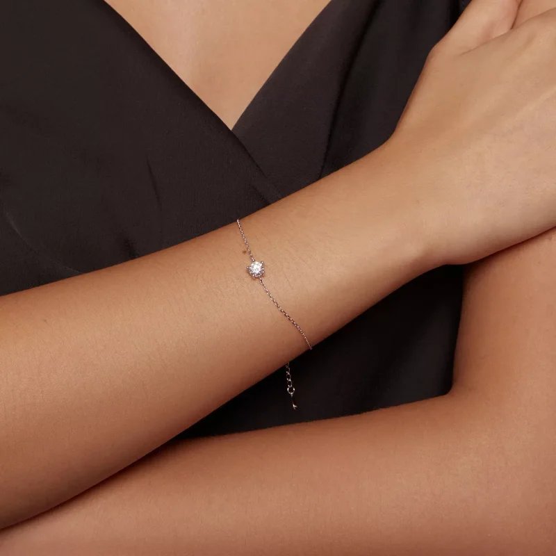 (resim) Pandora tarzı parıltılı Moissanite bilezik - MSB001 - Görüntüle 7