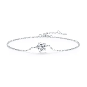 (resim) Pandora tarzı parıltılı Moissanite bilezik - MSB001