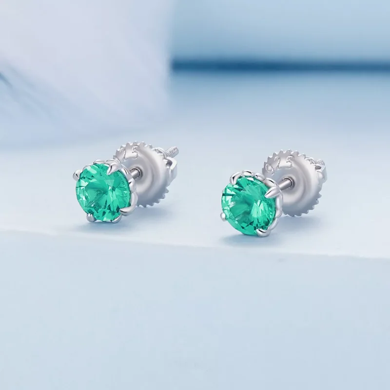 (resim) Pandora Tarzı Yeşil Nano Küpe - BSE831-GN - Görüntüle 2