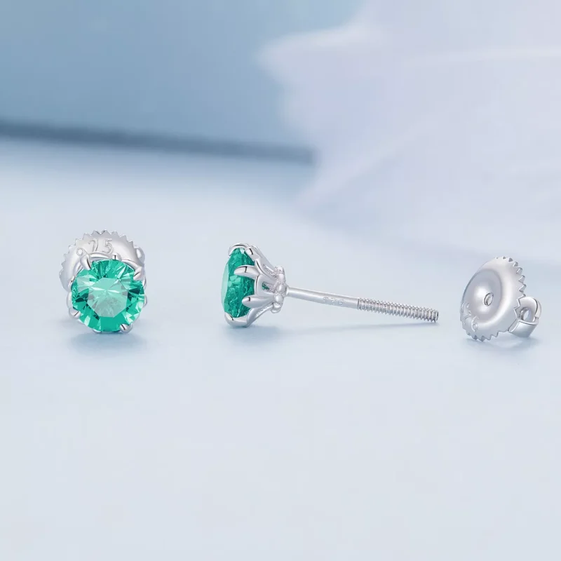 (resim) Pandora Tarzı Yeşil Nano Küpe - BSE831-GN - Görüntüle 3