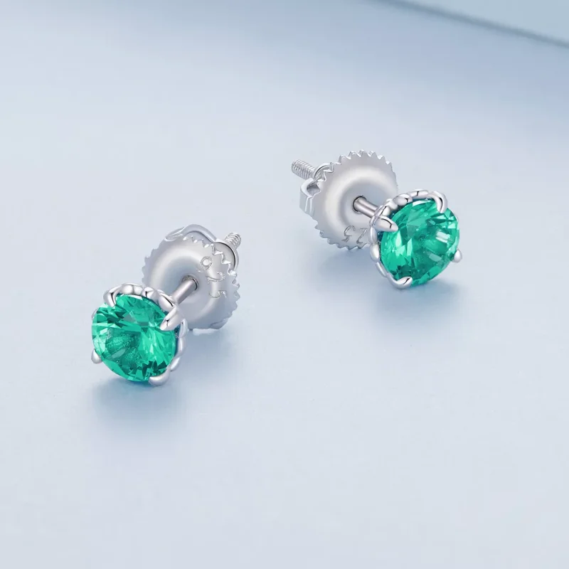 (resim) Pandora Tarzı Yeşil Nano Küpe - BSE831-GN - Görüntüle 4