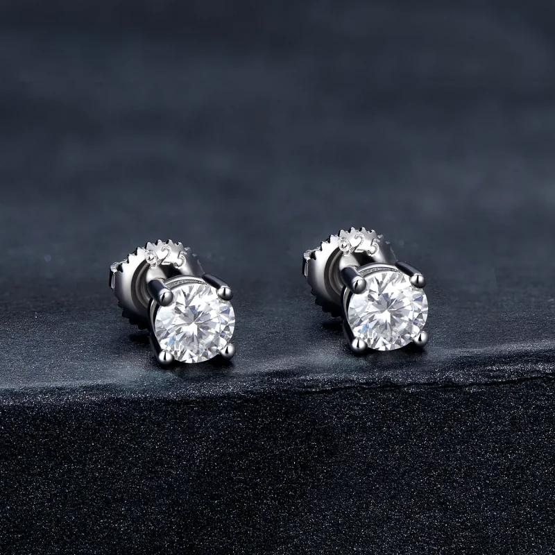 (resim) Pandora tarzında 0.5 Karat Dört Pençeli Moissanite Küpe - MSE003-S - Görüntüle 2