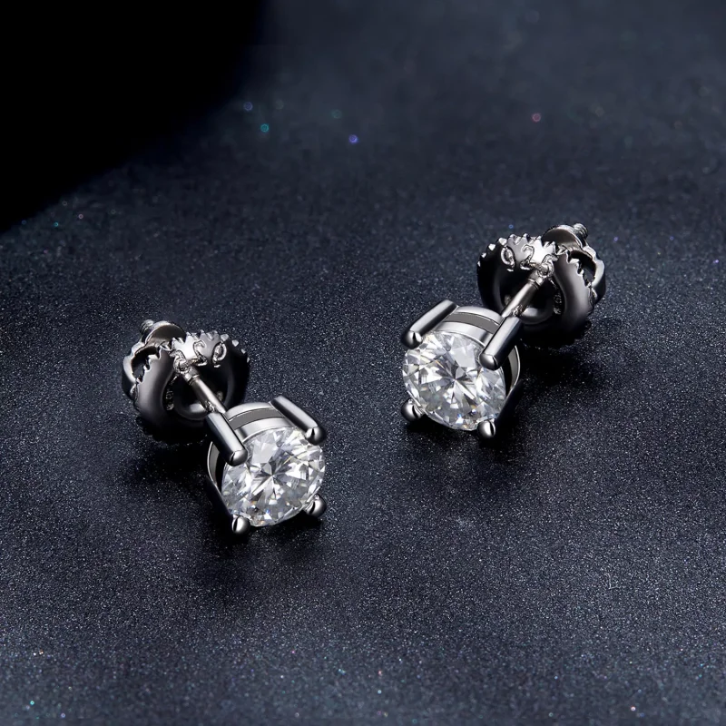 (resim) Pandora tarzında 0.5 Karat Dört Pençeli Moissanite Küpe - MSE003-S - Görüntüle 4