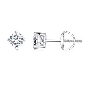 (resim) Pandora tarzında 0.5 Karat Dört Pençeli Moissanite Küpe - MSE003-S