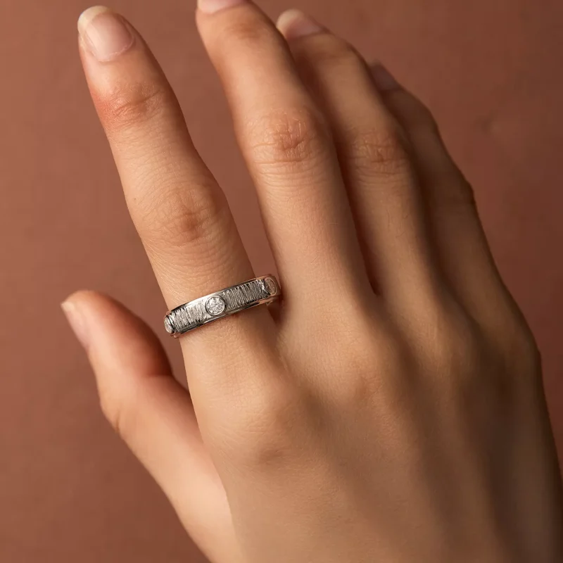 (resim) Pandora tarzında Zarif Moissanite Erkek Yüzük - MSR032 - Görüntüle 6