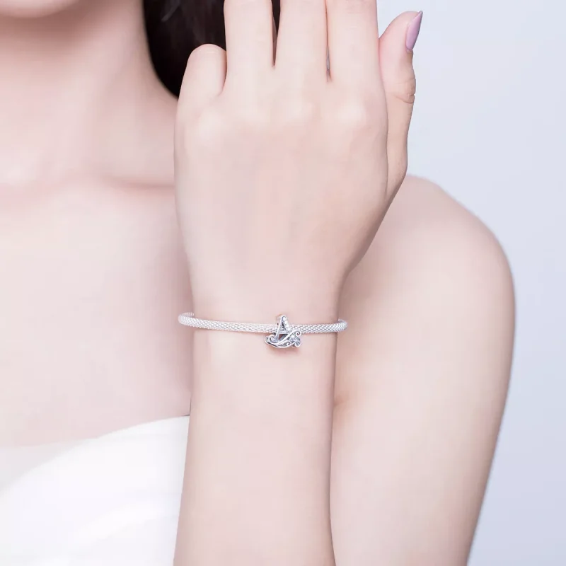 (resim) Pandora tarzı A harfi Bangle Bileklik - SCB829 - Görüntüle 3