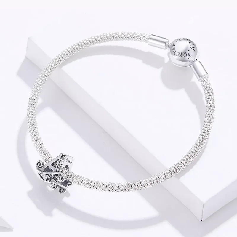 (resim) Pandora tarzı A harfi Bangle Bileklik - SCB829 - Görüntüle 4