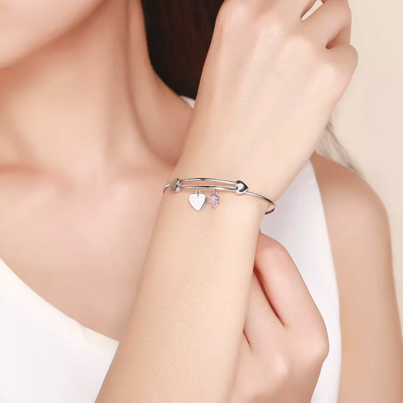 (resim) Pandora tarzı aşk vaadi Bangle Bileklik - SCB124 - Görüntüle 2