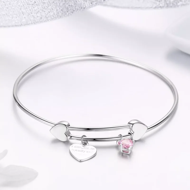 (resim) Pandora tarzı aşk vaadi Bangle Bileklik - SCB124 - Görüntüle 4
