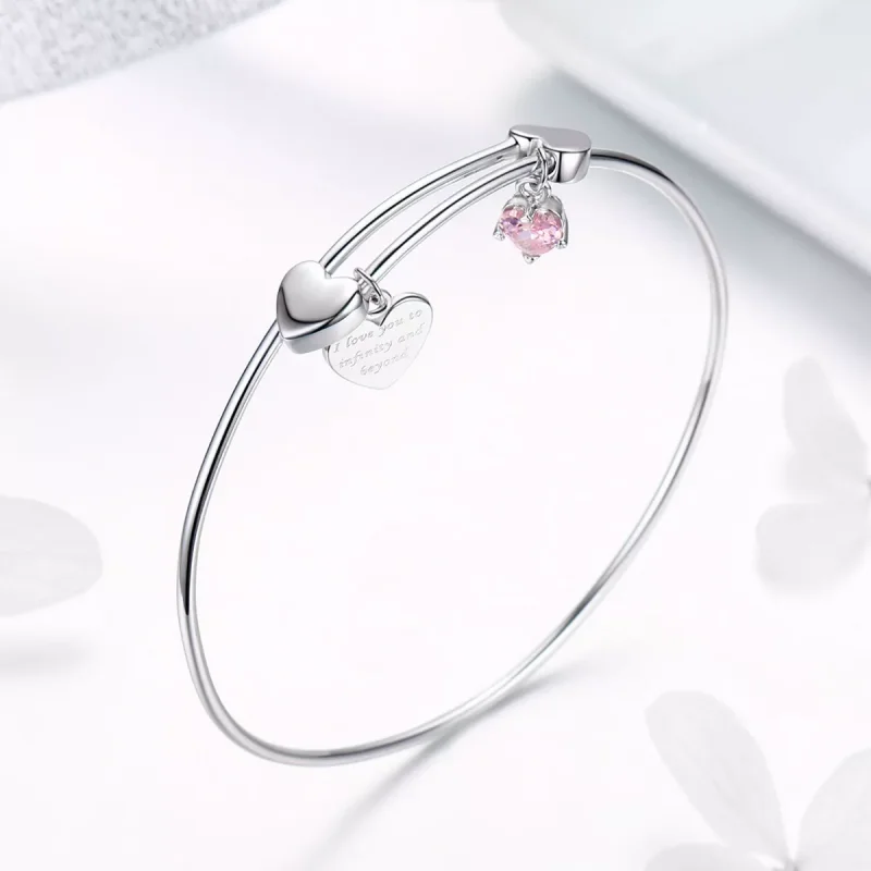 (resim) Pandora tarzı aşk vaadi Bangle Bileklik - SCB124 - Görüntüle 5