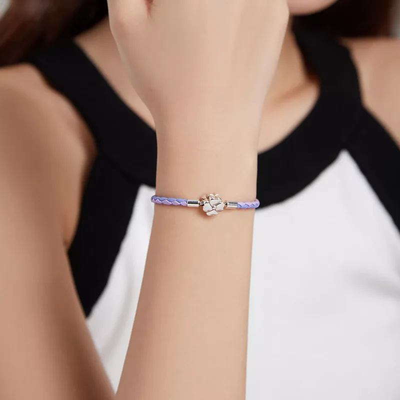 (resim) Pandora tarzı şanslı yonca Deri Bileklik - SCB214 - Görüntüle 6
