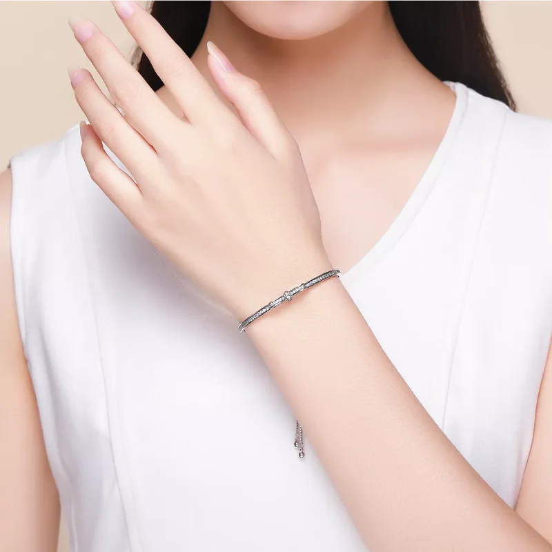 (resim) Pandora tarzı papyon Bangle Bileklik - SCB108 - Görüntüle 2