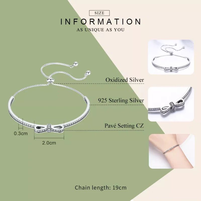 (resim) Pandora tarzı papyon Bangle Bileklik - SCB108 - Görüntüle 5