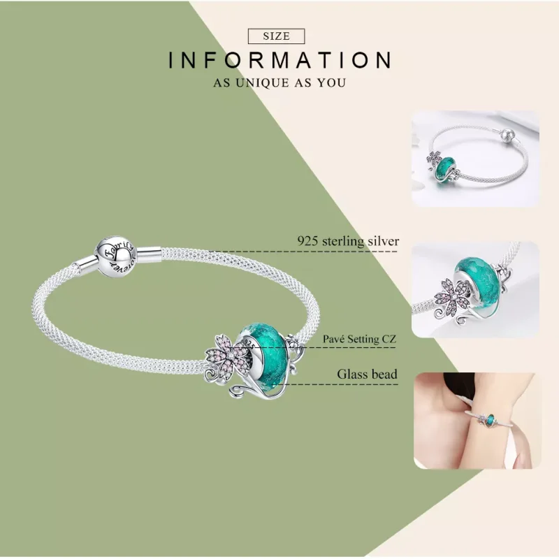 (resim) Pandora tarzı Sakura Bangle Bileklik - SCB822 - Görüntüle 3