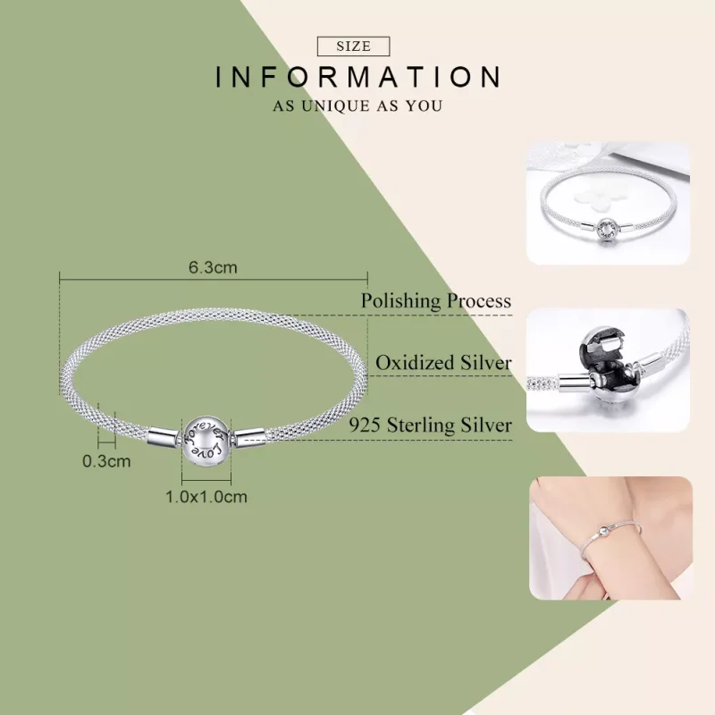 (resim) Pandora tarzı Sonsuz Aşk Bangle Bileklik - SCB105 - Görüntüle 6