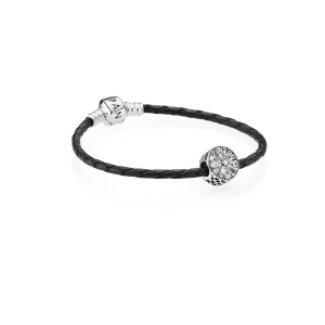 (resim) Pandora Kar tanesi Deri Bileklik - R900163