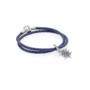 (resim) Pandora Kar tanesi Deri Bileklik - R900168