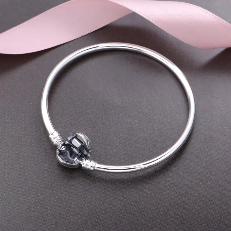 (resim) PANDORA Moments Gümüş Bangle, Logo Kalpli Klipsli - 596268 - Görüntüle 2