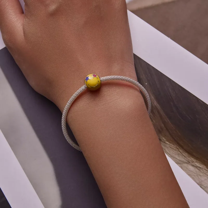 (resim) Pandora Stil Yıldız Göz Gülümseme Şanslılık Takı Boncuk - SCC2190 - Görüntüle 5