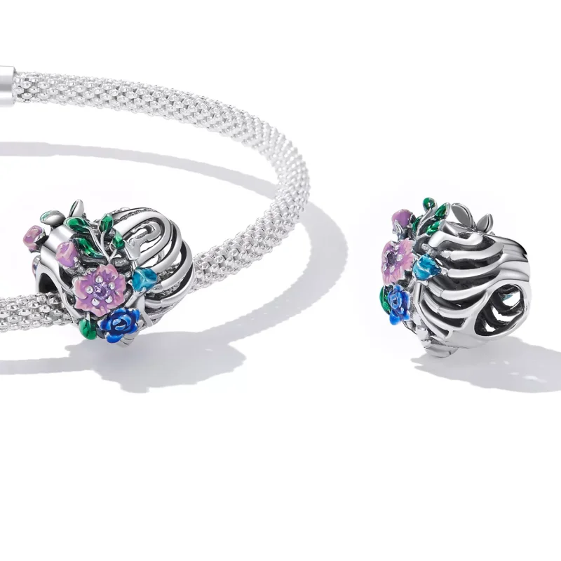 (resim) Pandora Stili Aşk Kurdele Çiçek Charm - SCC2239 - Görüntüle 4