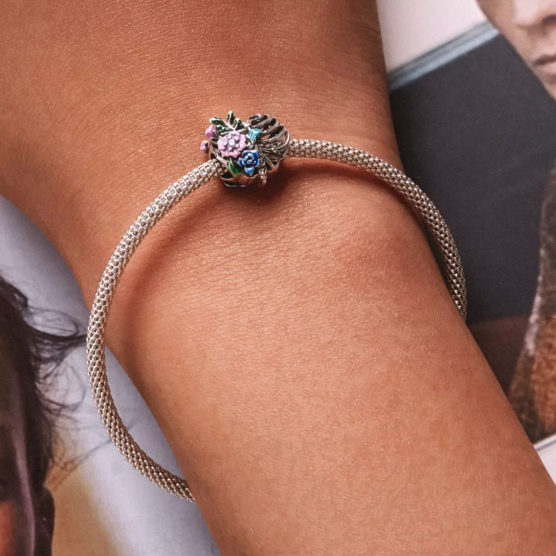 (resim) Pandora Stili Aşk Kurdele Çiçek Charm - SCC2239 - Görüntüle 6