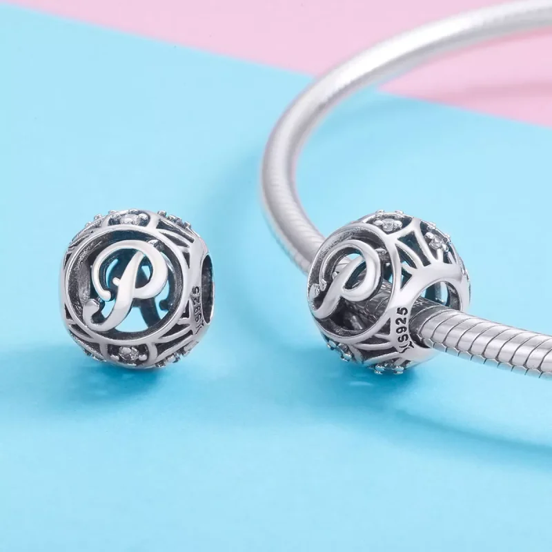 (resim) Pandora Stili Harf-P Bileklik Charm - SCC738-P - Görüntüle 3