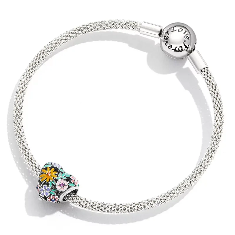 (resim) Pandora Stili Çiçek Kalp Charms - BSC590 - Görüntüle 4