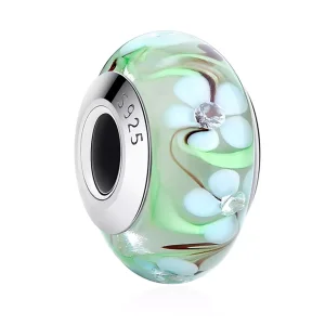 Pandora Stili Çiçekler Murano Cam Kolye - SCZ020 (resim) Pandora Stili Çiçekler Murano Cam Kolye - SCZ020