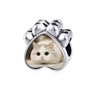 (resim) Pandora Stili Kedi Patisi Kişiselleştirilmiş Fotoğraf Şarmı - SCC1436